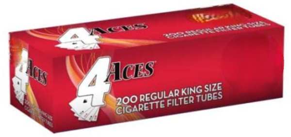 4 ACES 200ct REGULAR KING SIZE CIGARETTE FILTER TUBES