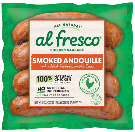 AL FRESCO JUMBO HICKORY SMOKED ANDOUILLE CHICKEN SAUSAGE
