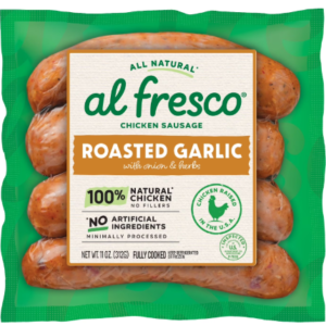 AL FRESCO JUMBO ROASTED GARLIC CHICKEN SAUSAGE W. ONION & HERBS