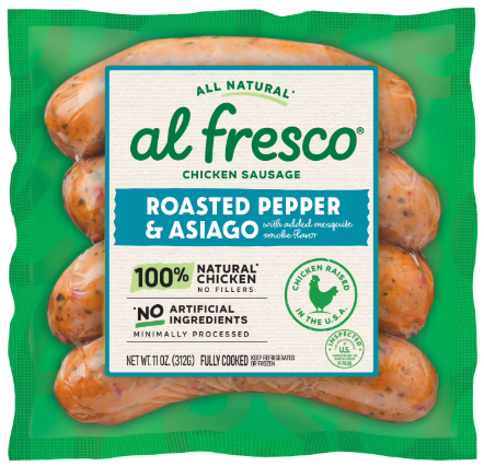 AL FRESCO JUMBO SMOKED MESQUITE W. ROASTED PEPPER & ASIAGO CHEESE