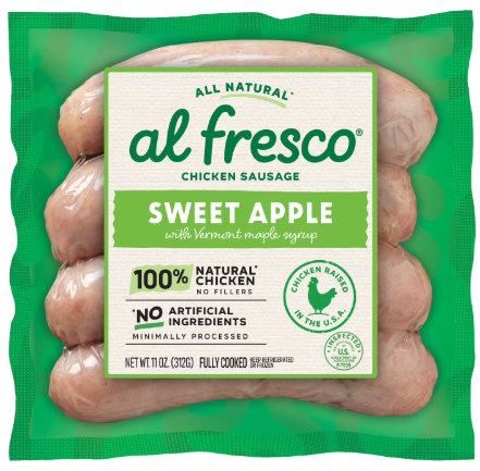 AL FRESCO JUMBO SWEET APPLE CHICKEN SAUSAGE W. MAPLE SYRUP