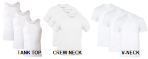 WHITE UNISEX UNDERSHIRTS 3PK