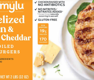 AMYLU CHARBOILED CARMELIZED ONION & GOUDA CHICKEN BURGER 8ct. 2lbs