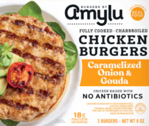 AMYLU CARMELIZED ONION & GOUDA CHICKEN BURGER 2ct