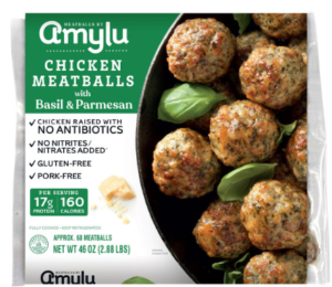 AMYLU CHICKEN MEATBALLS W. BASIL & PARMESAN 2.88lbs
