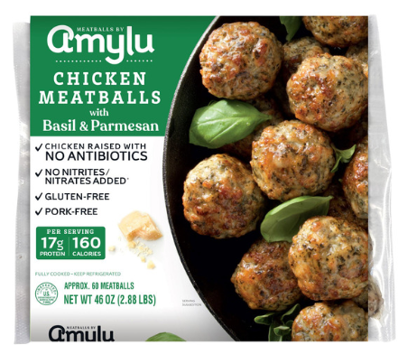 AMYLU CHICKEN MEATBALLS W. BASIL & PARMESAN 2.88lbs