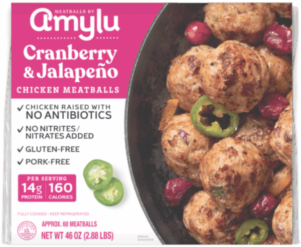 AMYLU CHICKEN MEATBALLS W. CRANBERRY & JALAPENO 2.88lbs