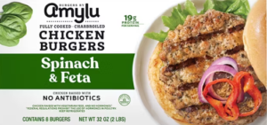 AMYLU CHICKEN BURGER SPINACH & FETA 2lbs