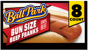 BALLPARK BUN SIZE 100% BEEF FRANKS 15oz 8ct @ .48 WALMART BALL PARK BUN SIZE 100% BEEF FRANKS