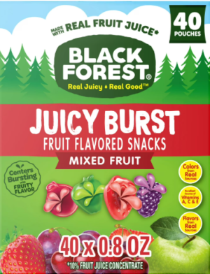 BLACK FOREST JUICY BURST MIXED FRUIT SNACKS 40ct 2lbs
