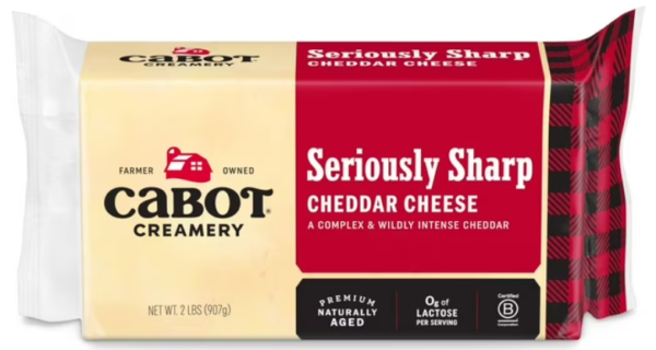 CABOT SERIOUSLY SHARP CHEDDAR CHEESE BLOCK 2lbs