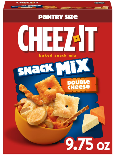 CHEEZ-IT DBL CHEESE SNACK MIX 9.75oz @ .77 WALMART CHEEZ-IT DBL CHEESE SNACK MIX
