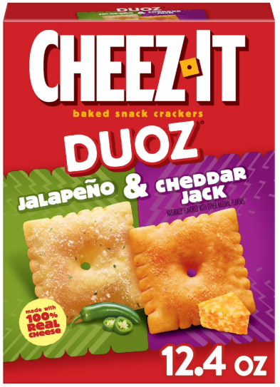 CHEEZ-IT DUOZ JALAPENO & CHEDDAR JACK 12.4oz @ .77 WALMART CHEEZ-IT DUOZ JALAPENO & CHEDDAR JACK