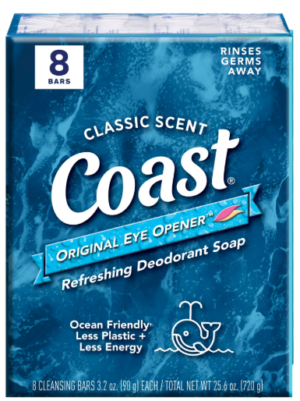 COAST REFRESHING DEODORANT SOAP- CLASSIC SCENT 8 - 3.2oz BARS @ .38 WALMART COAST REFRESHING DEODORANT SOAP - CLASSIC SCENT 8 - 3.2oz BARS