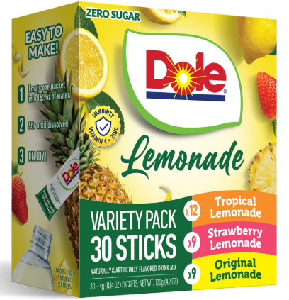 DOLE LEMONADE 30ct VARIETY PACK