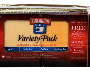 FINLANDIA VARIETY CHEESE SWISS, MONTEREY, COLBY & CHEDDAR SLICES 2lbs