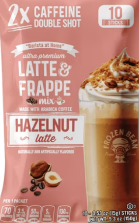 FROZEN BEAN HAZELNUT LATTE & FRAPPE MIX 10ct