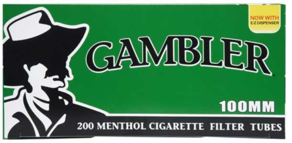 GAMBLER 200ct MENTHOL 100mm CIGARETTE FILTER TUBES