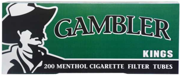 GAMBLER 200ct MENTHOL KING SIZE CIGARETTE FILTER TUBES