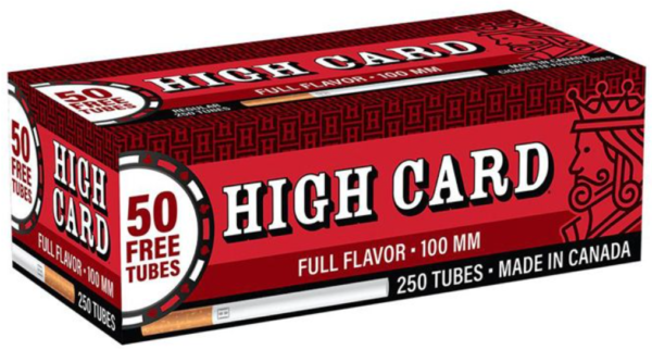 HIGH CARD 250ct REGULAR 100mm CIGARETTE FILTER TUBES