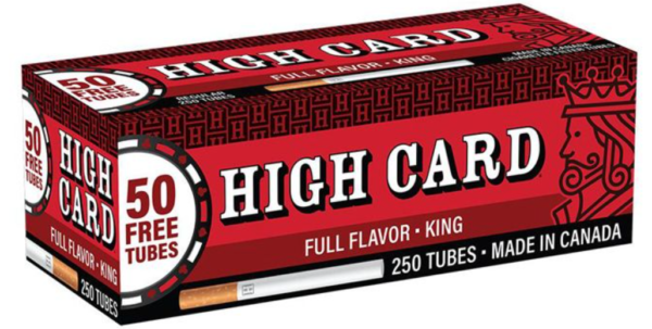 HIGH CARD 250ct REGULAR KING SIZE CIGARETTE FILTER TUBES