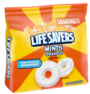 LIFESAVERS MINTS ORANGE HARD CANDY BAG