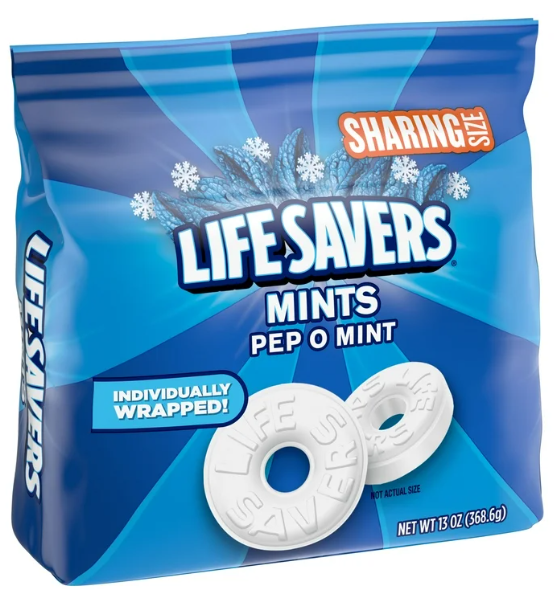 LIFESAVERS MINTS PEP-O-MINT HARD CANDY BAG