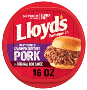 LLOYD'S SEASONED SHREDDED PORK IN ORIGINAL BBQ SAUCE