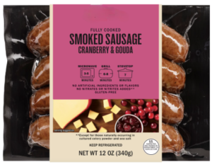 MK CRANBERRY & GOUDA SMOKED PORK SAUSAGES