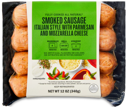 MK ITALIAN SMOKED PORK SAUSAGES W. PARMESAN & MOZZERELLA CHEESES