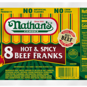 NATHANS HOT & SPICY BEEF FRANKS