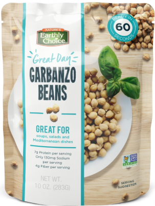 NATURE'S EARTHLY CHOICE GARBANZO (CHICK PEAS) BEANS