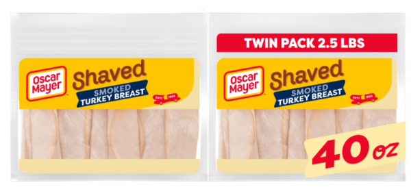 OSCAR MAYER SHAVED SMOKED TURKEY BREAST 2.5lbs