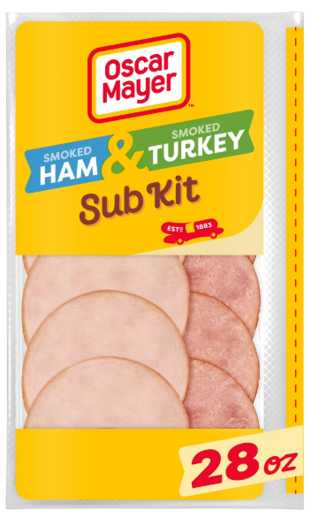 OSCAR MAYER SUB KIT - EXTRA LEAN SMOKED: HAM & TURKEY BREAST SLICES 1.75lbs