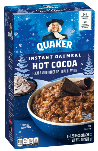 QUAKER OATS INSTANT HOT COCOA OATMEAL 8PK