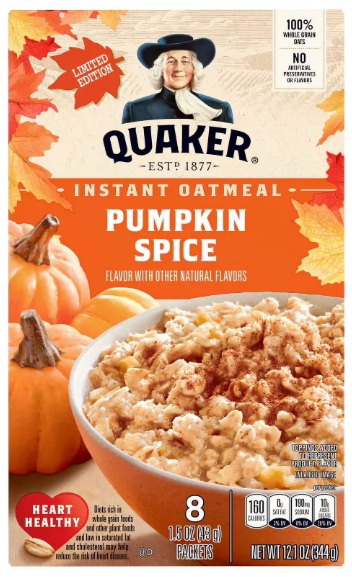 QUAKER OATS INSTANT PUMPKIN SPICE OATMEAL 8PK
