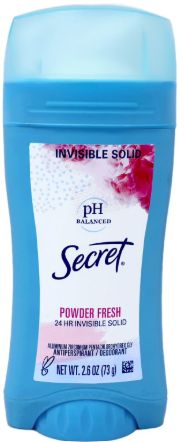 SECRET INVISIBLE SOLID ANTIPERSPIRANT & DEODORANT - POWDER FRESH SCENT