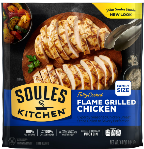 SOULES FLAME GRILLED CHICKEN BREAST STRIPS 1lb
