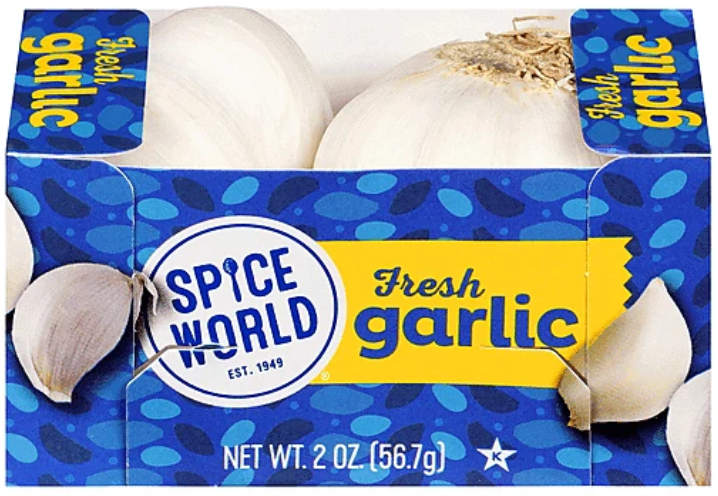SPICE WORLD FRESH GARLIC $4 (2oz box - 2 bulbs)