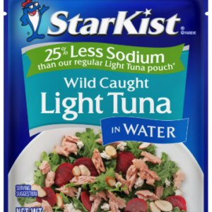 STARKIST WILD CAUGHT LIGHT TUNA IN WATER 25% LESS SODIUM 2.6oz