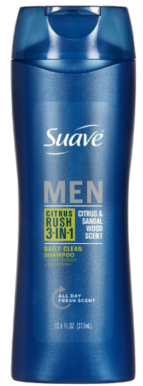 SUAVE CITRUS RUSH MEN'S 3-in-1 SHAMPOO, CONDITIONER & BODY - CITRUS & SANDALWOOD SCENT 12.6oz $ 6 @ .94 WALMART
