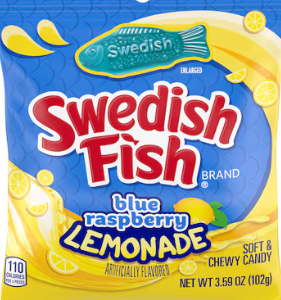 SWEDISH FISH - BLUE RASPBERRY LEMONADE 3.59oz BAG