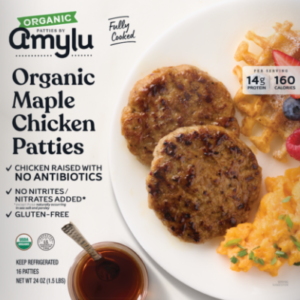 AMYLU ORGANIC MAPLE CHICKEN SAUSAGE PATTIES 16ct - 1.5lbs
