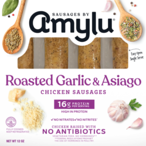 AMYLU ROASTED GARLIC & ASIAGO CHICKEN SAUSAGE