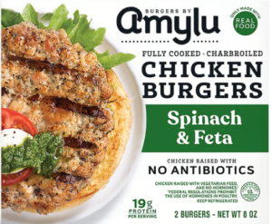 AMYLU CHICKEN BURGER SPINACH & FETA 2ct