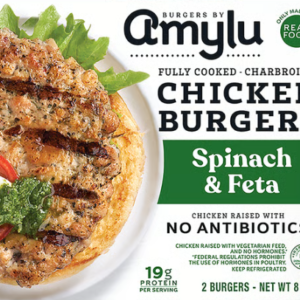 AMYLU CHICKEN BURGER SPINACH & FETA 2ct