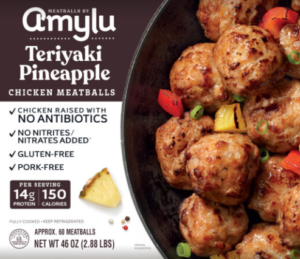 AMYLU TERIYAKI PINEAPPLE CHICKEN MEATBALLS 2.88lbs