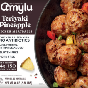 AMYLU TERIYAKI PINEAPPLE CHICKEN MEATBALLS 2.88lbs