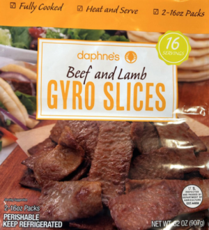DAPHNE'S BEEF & LAMB GYRO SLICES 2lbs