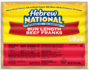 HEBREW NATIONAL BUN LENGTH BEEF FRANKS